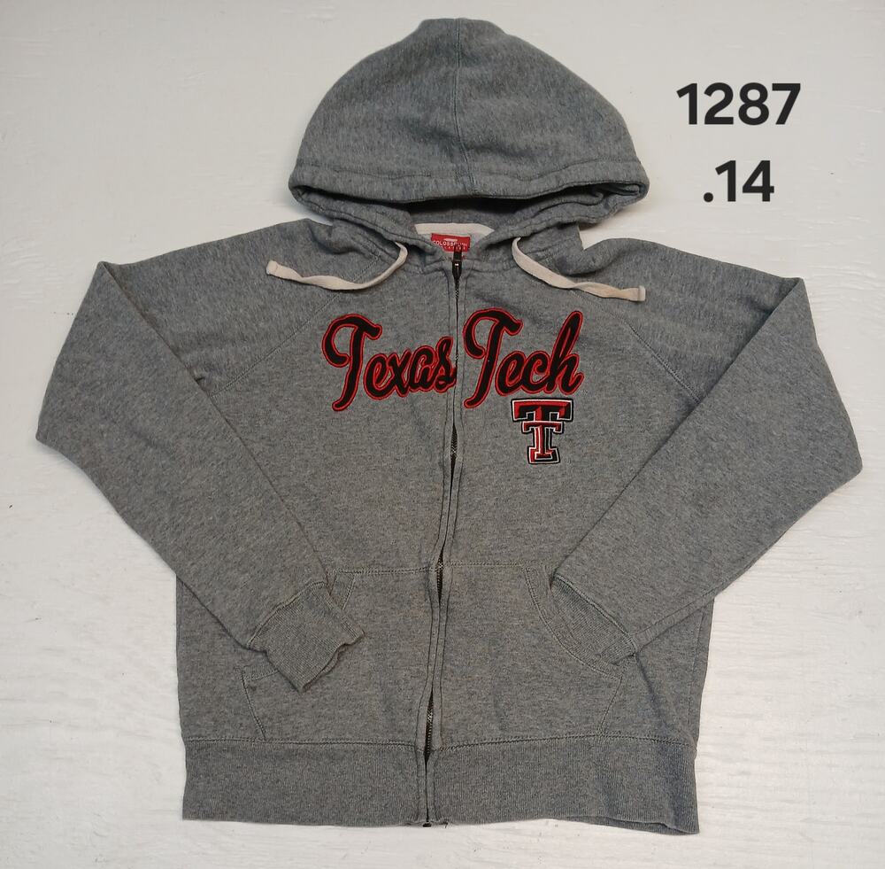 Colosseum (Medium) Gray Full Zip Texas Tech Hoodie Jacket
